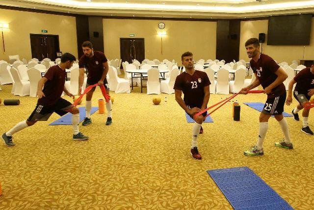 تمرین تیم ملی فوتبال درهتل/تصاویر