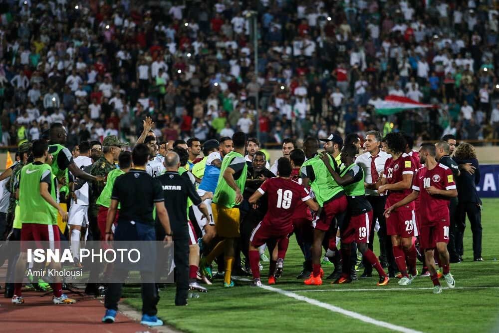 درگیری دیدار ایران قطر/تصاویر