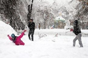 بارش برف شدید در اراک/ تصاویر