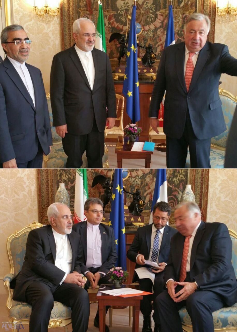 دیدار ظریف با رئیس مجلس سنای فرانسه/عکس
