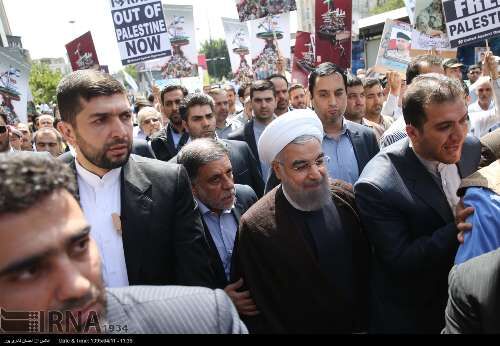 روحانی در راهپیمایی روز قدس/تصاویر