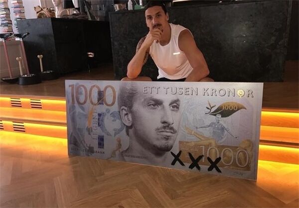 تصویر زلاتان روی‌اسکناس1000کرونی‌سوئد/عکس