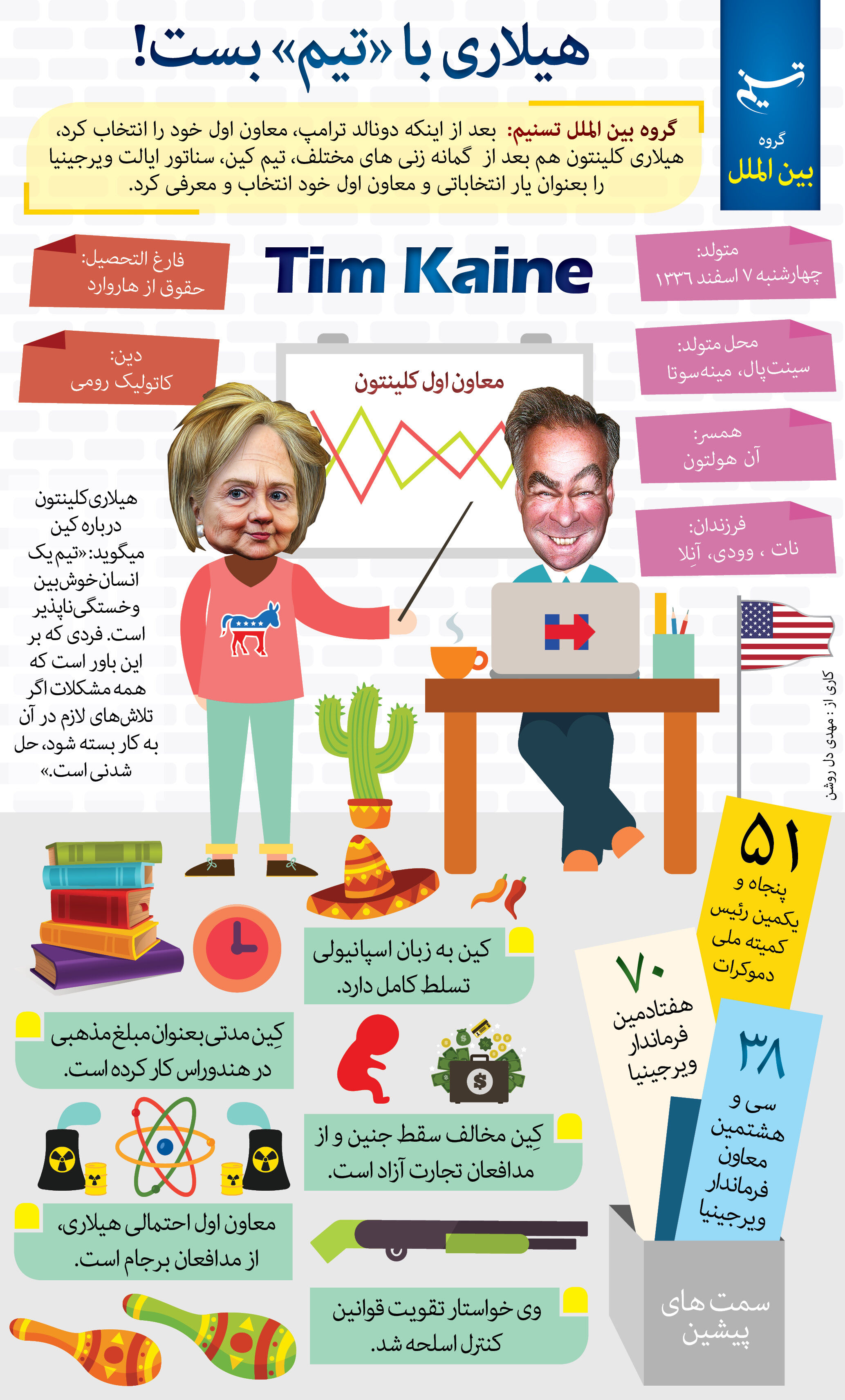 هیلاری با تیم بست!/اینفوگرافیک