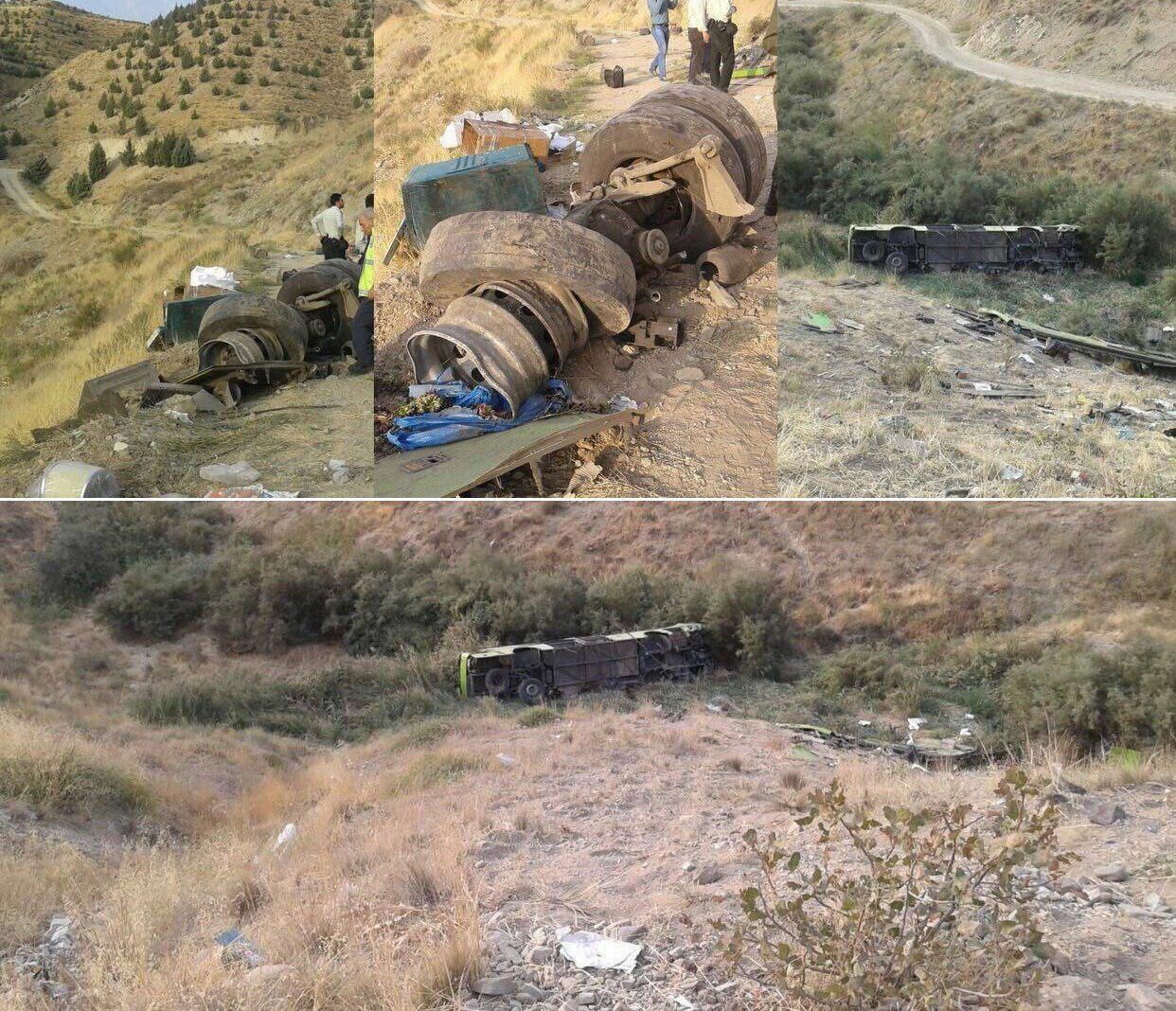 تصویری دلخراش از سقوط مرگبار اتوبوس