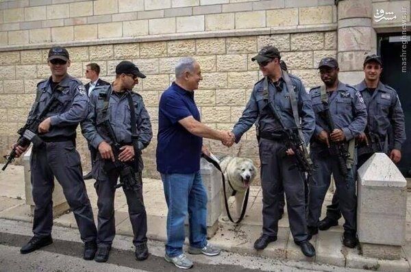 سگ چرخانی نتانیاهو در قدس/عکس