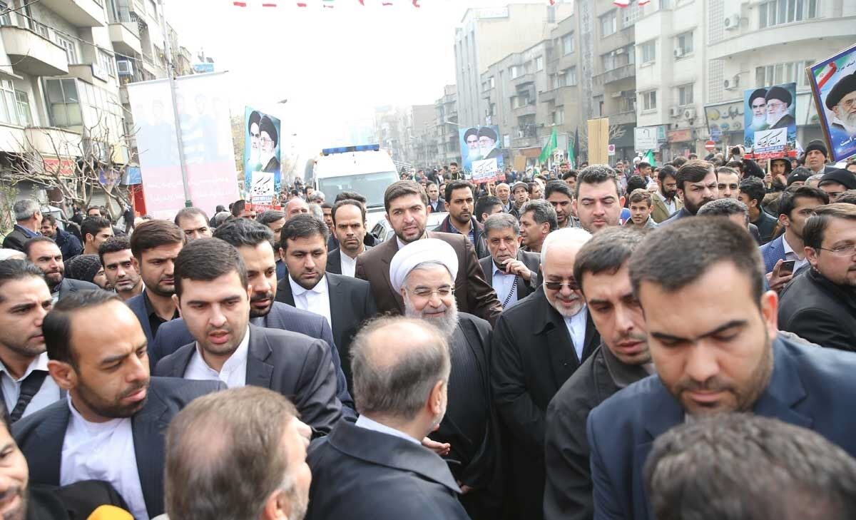 حضور هیات دولت در راهپیمایی/تصاویر
