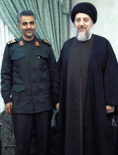 سردار سلیمانی در کنار شهید حکیم/ عکس