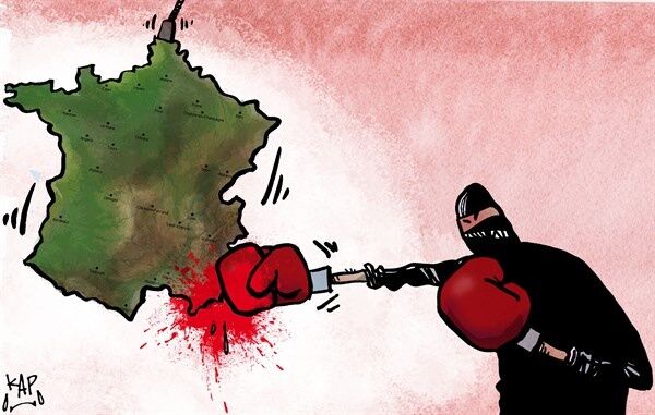 مشت داعش/کاریکاتور