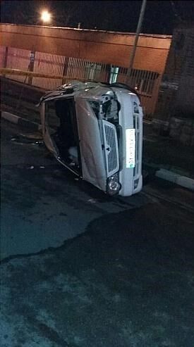 مرگ زن جوان بر اثر واژگونی پراید / عکس